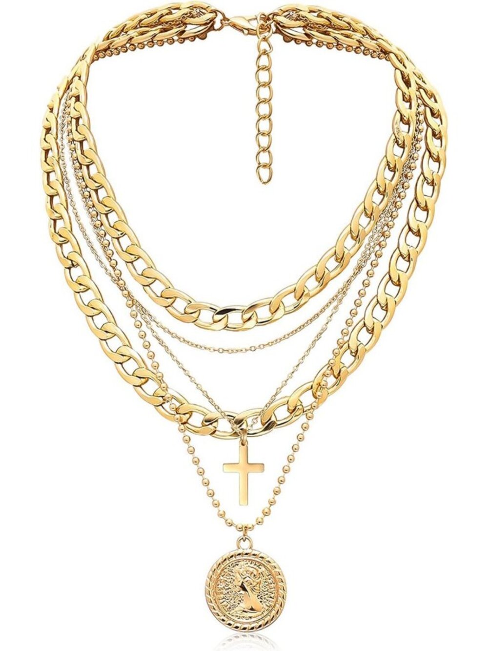 Trendy Layered Necklaces for Women - Retro Coin Pendant Jewelry Accessory